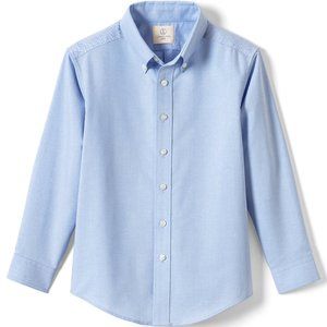 Lands End School Uniform Boys Long Sleeve Oxford Dress Shirt Light Blue size 18H